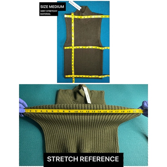 Alice + Olivia Darina Mock Neck Olive Green Sweater Tank Top - Picture 11 of 15